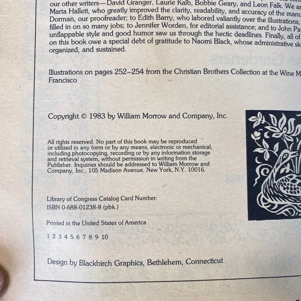 The Gardener's Catalogue 2 Vintage 1983 Oversized Reference Guide